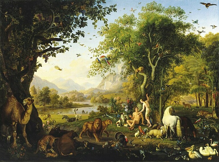 Painting by Johann Wenzel Peter of Adam and Eve